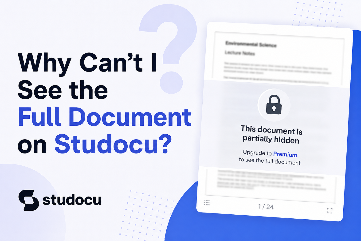 Why Can’t I See the Full Document on Studocu?